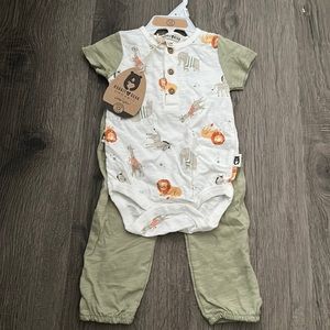 Rabbit + bear organic baby set